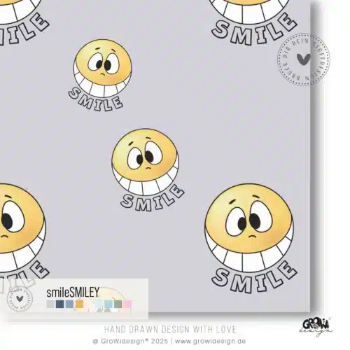 Smile Smiley seamless Stoffdesign