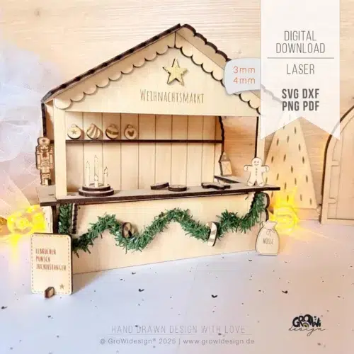 Wichtel Weihnachtsmarkt Laserdatei