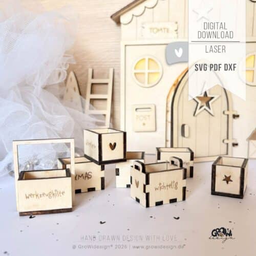 Wichtel Holzkisten Laserdatei