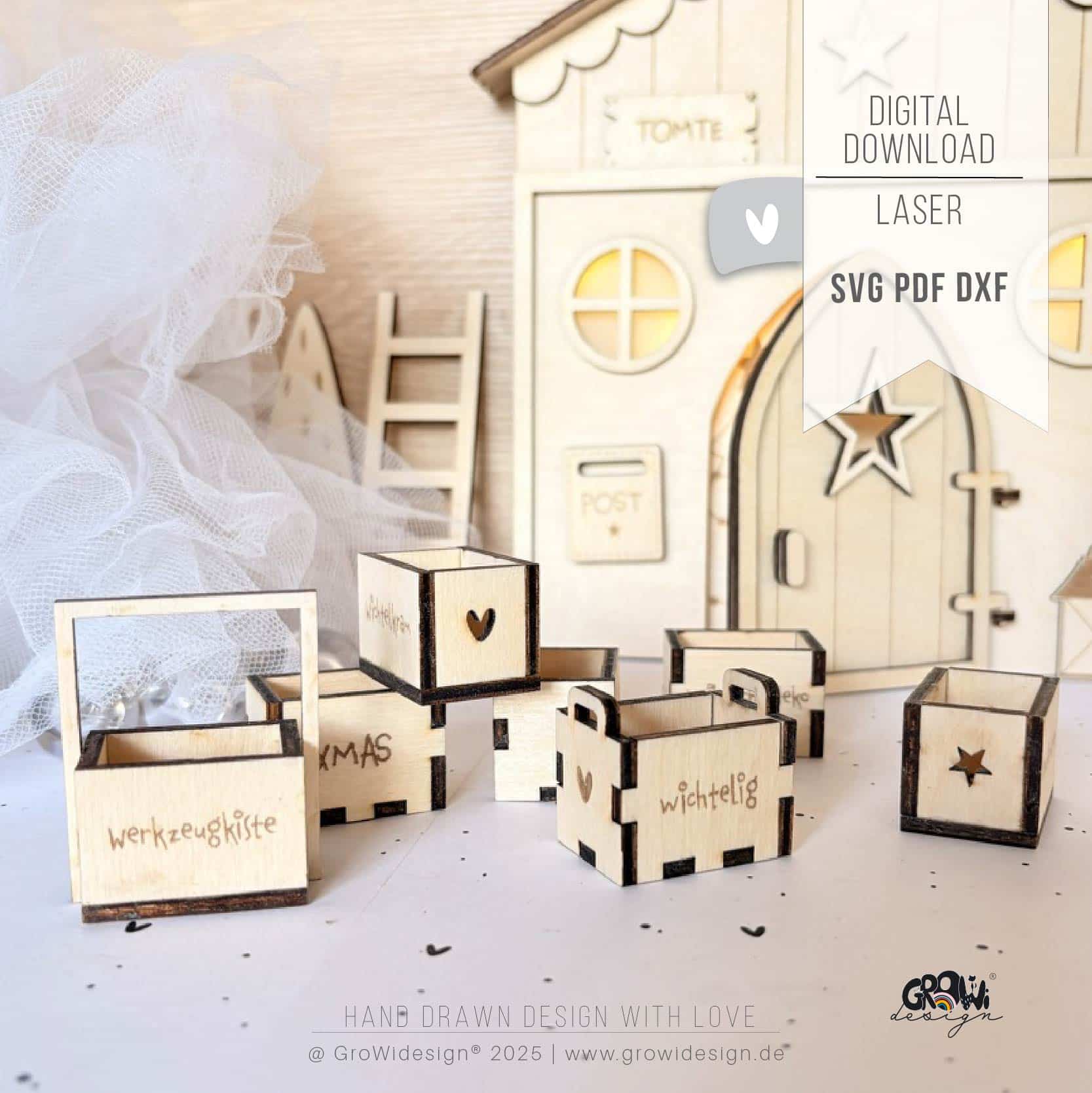 Wichtel Holzkisten Laserdatei