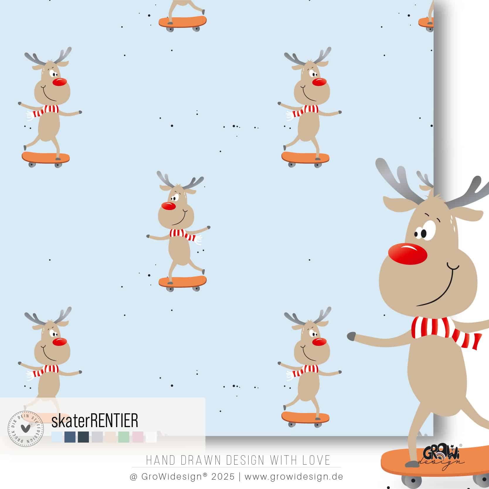 skaterRENTIER seamless Stoffdesign