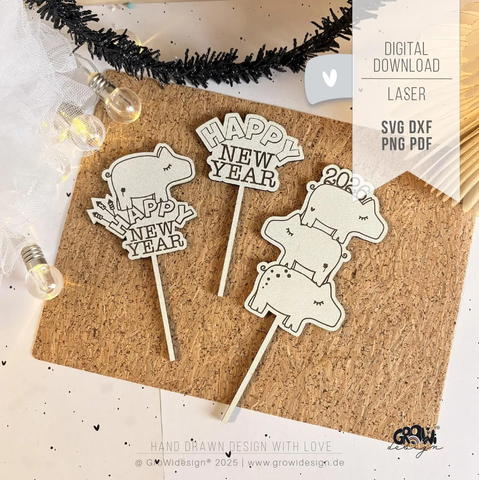 Silvester Mitbringsel Laserdatei 1 by GroWidesign Silvester Mitbringsel Laserdatei