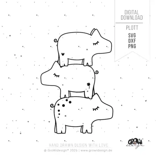 Glücksschweine Plotterdatei
