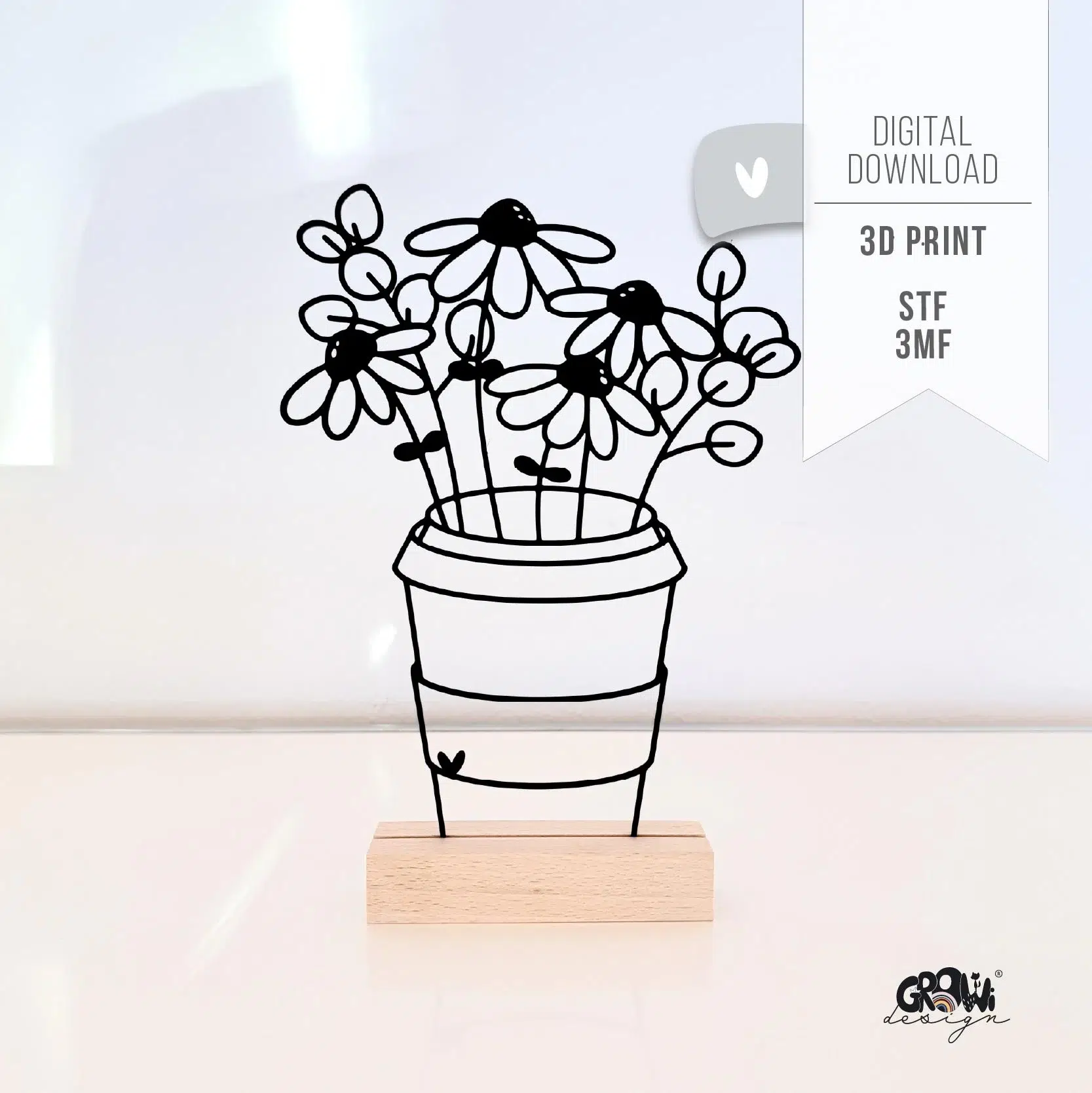 LineArt Blumenbecher 3D Druck