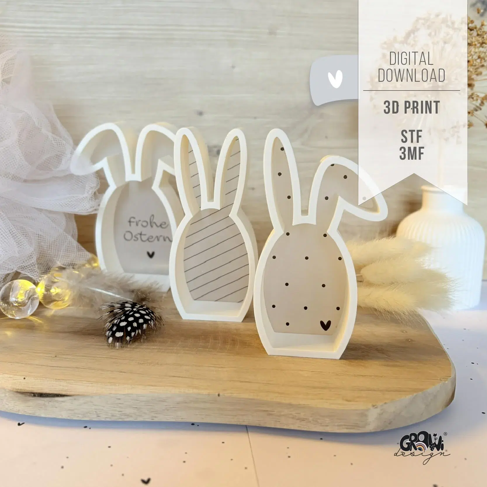 Osterhasen Silhouette 3D Druck