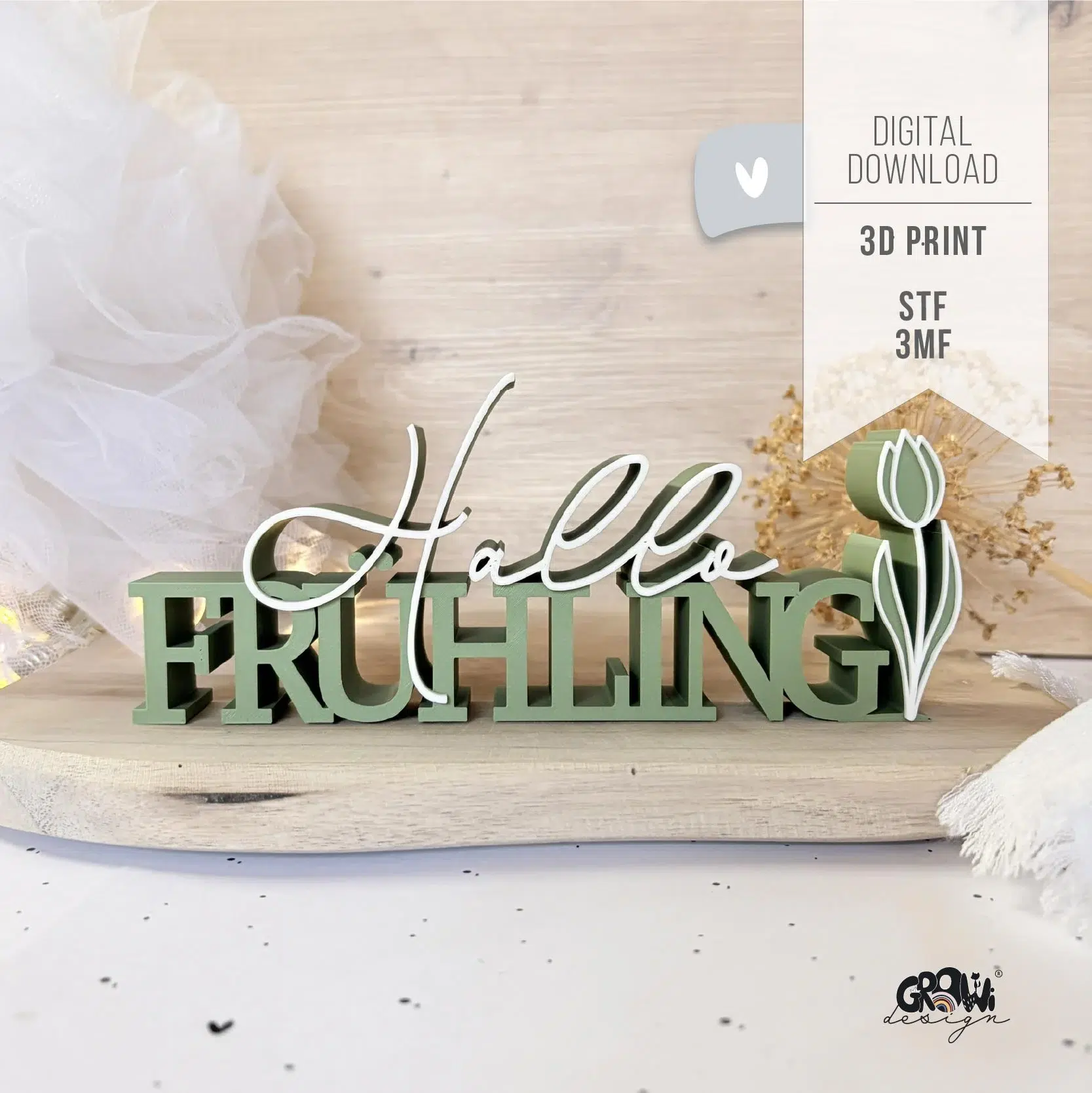 Hallo Frühling 3D Druck