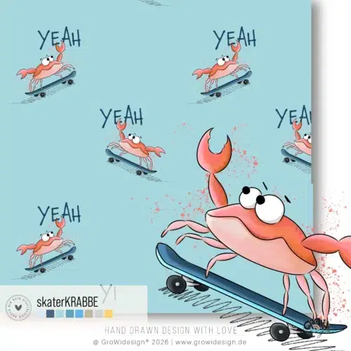 skaterKrabbe AOP Stoffdesign