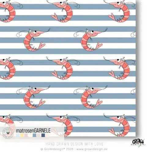 matrosenGARNELE AOP Stoffdesign