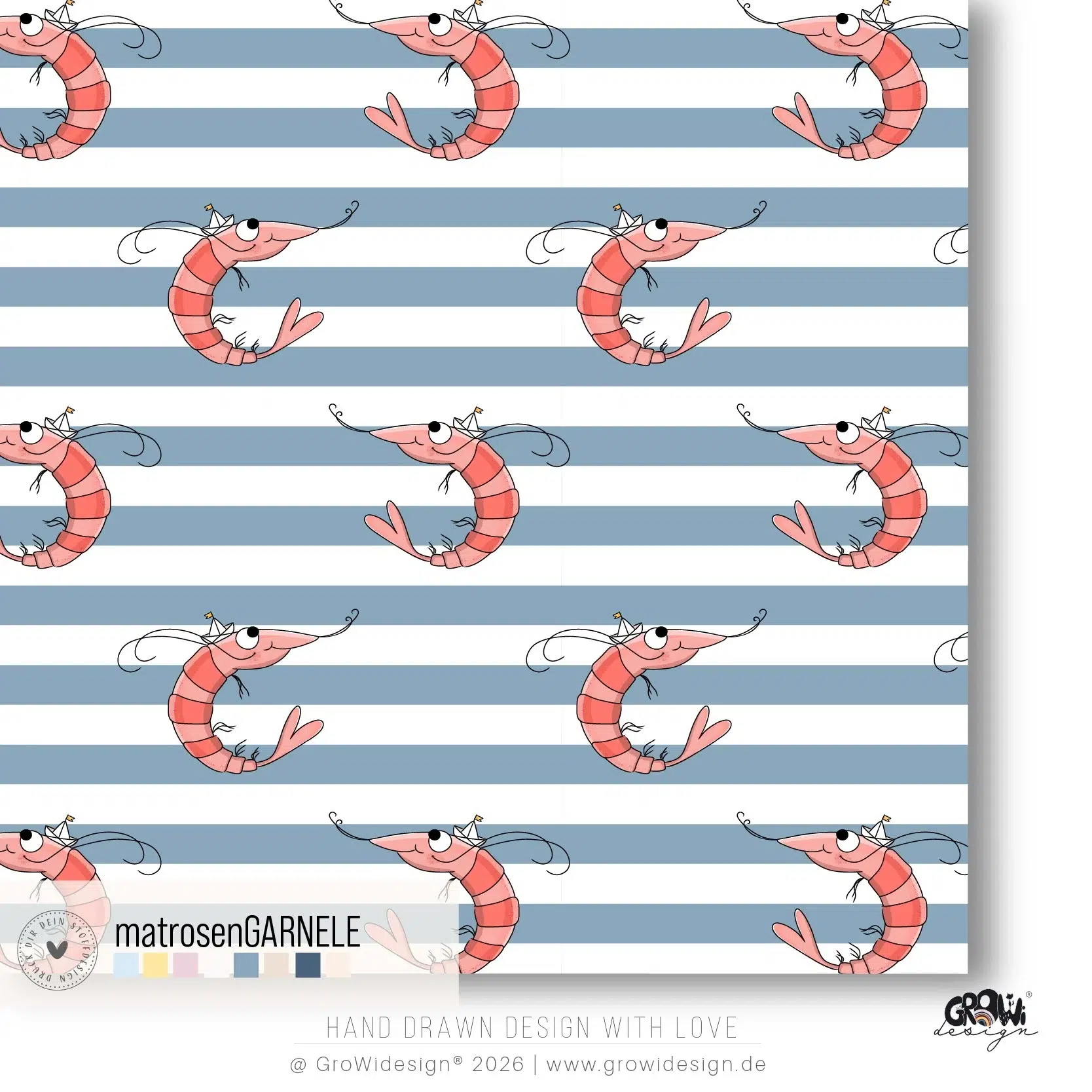 matrosenGARNELE AOP Stoffdesign 1 by GroWidesign matrosenGARNELE AOP Stoffdesign