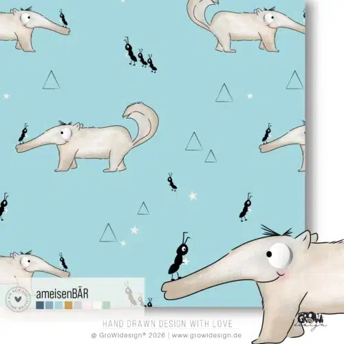 ameisenBÄR seamless Stoffdesign