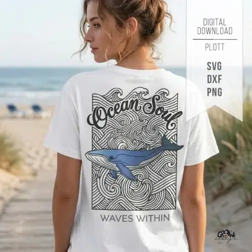 Wal Ocean Vibes Plotterdatei für dein Sommershirt!