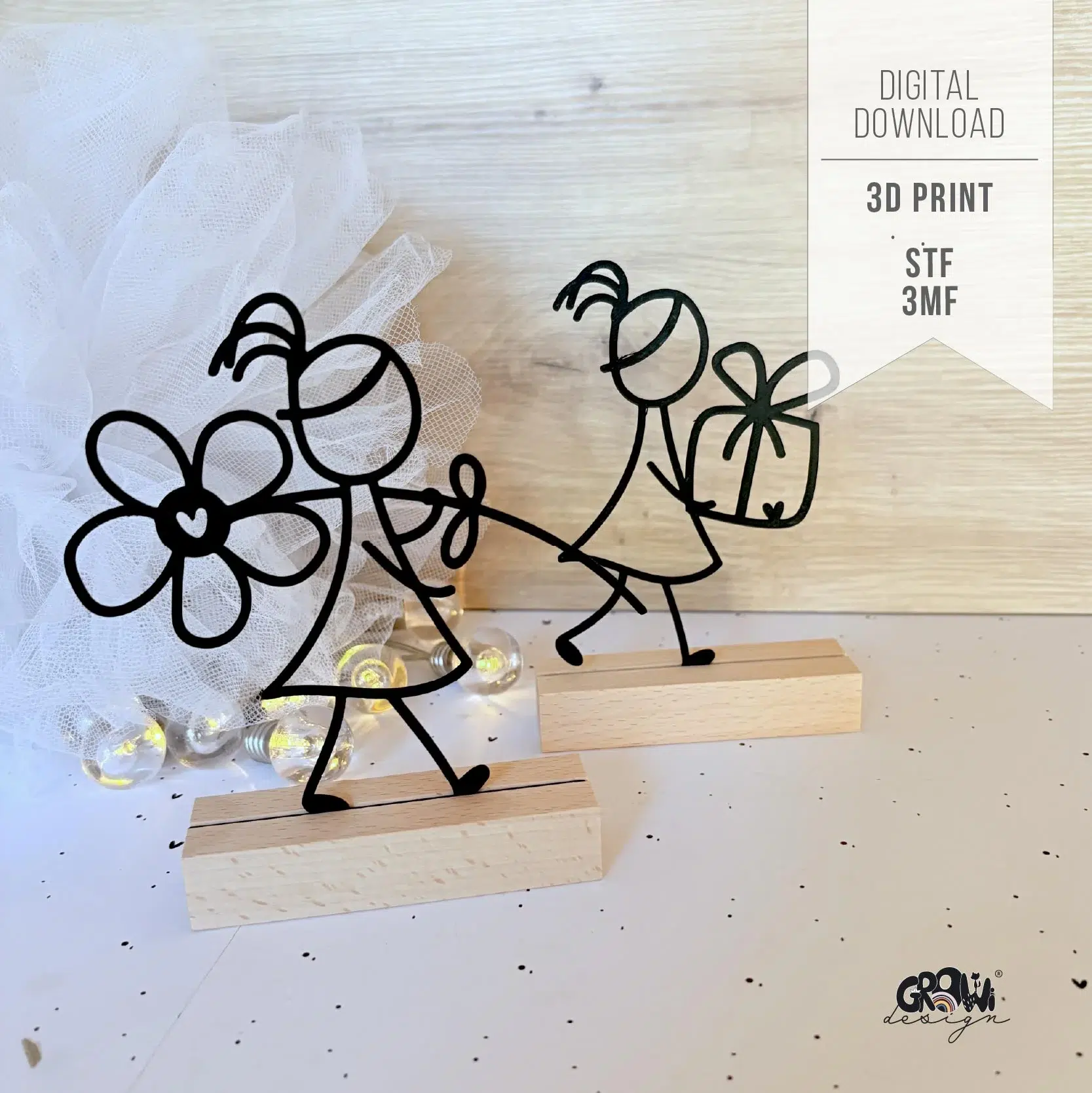 Geburtstag Strichmännchen 3D Druck