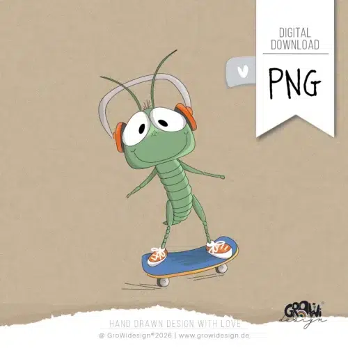 skater GRILLE PNG Bügelbild