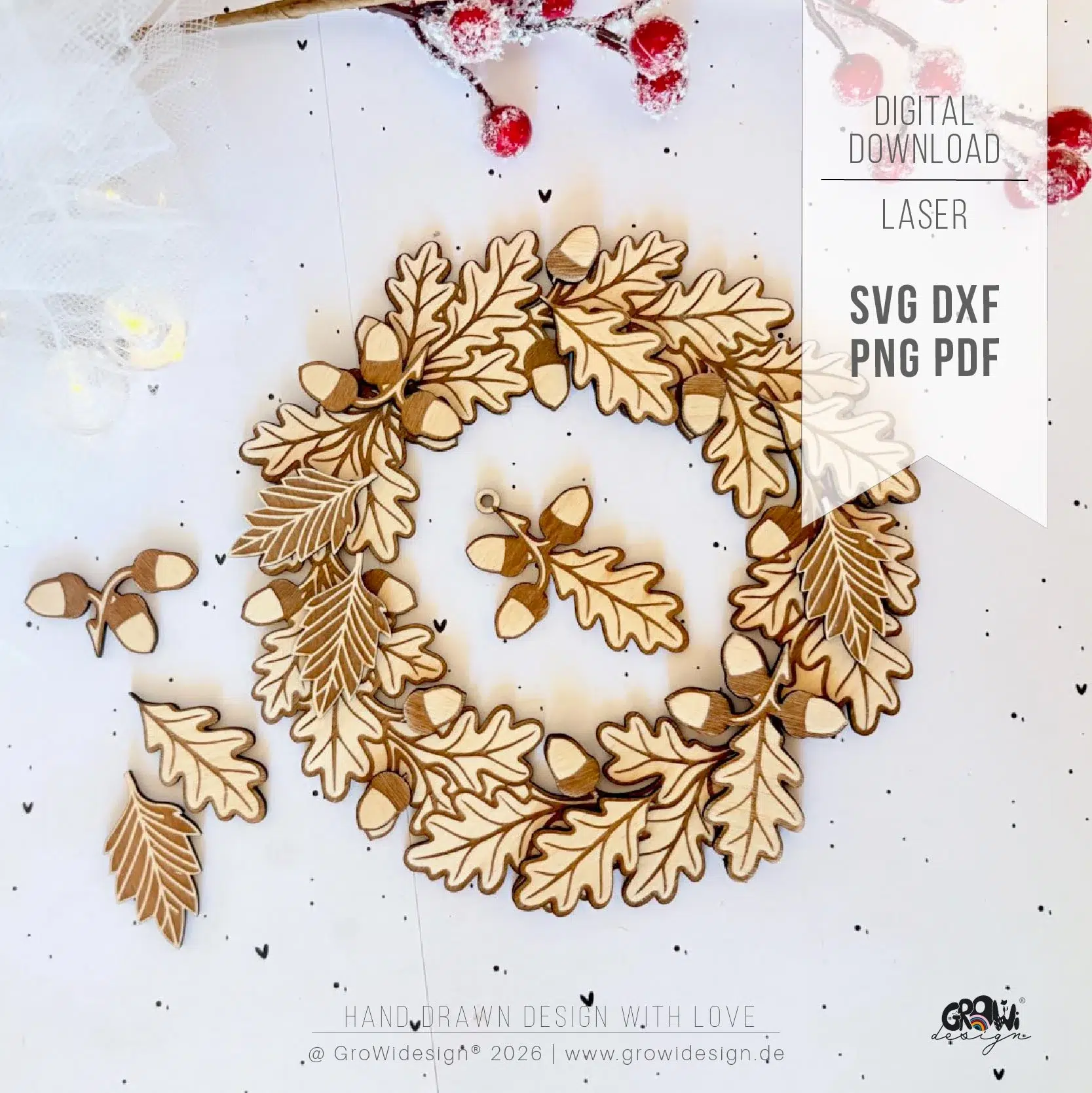 Herbst Kranz Laserdatei 1 by GroWidesign Herbst Kranz Laserdatei