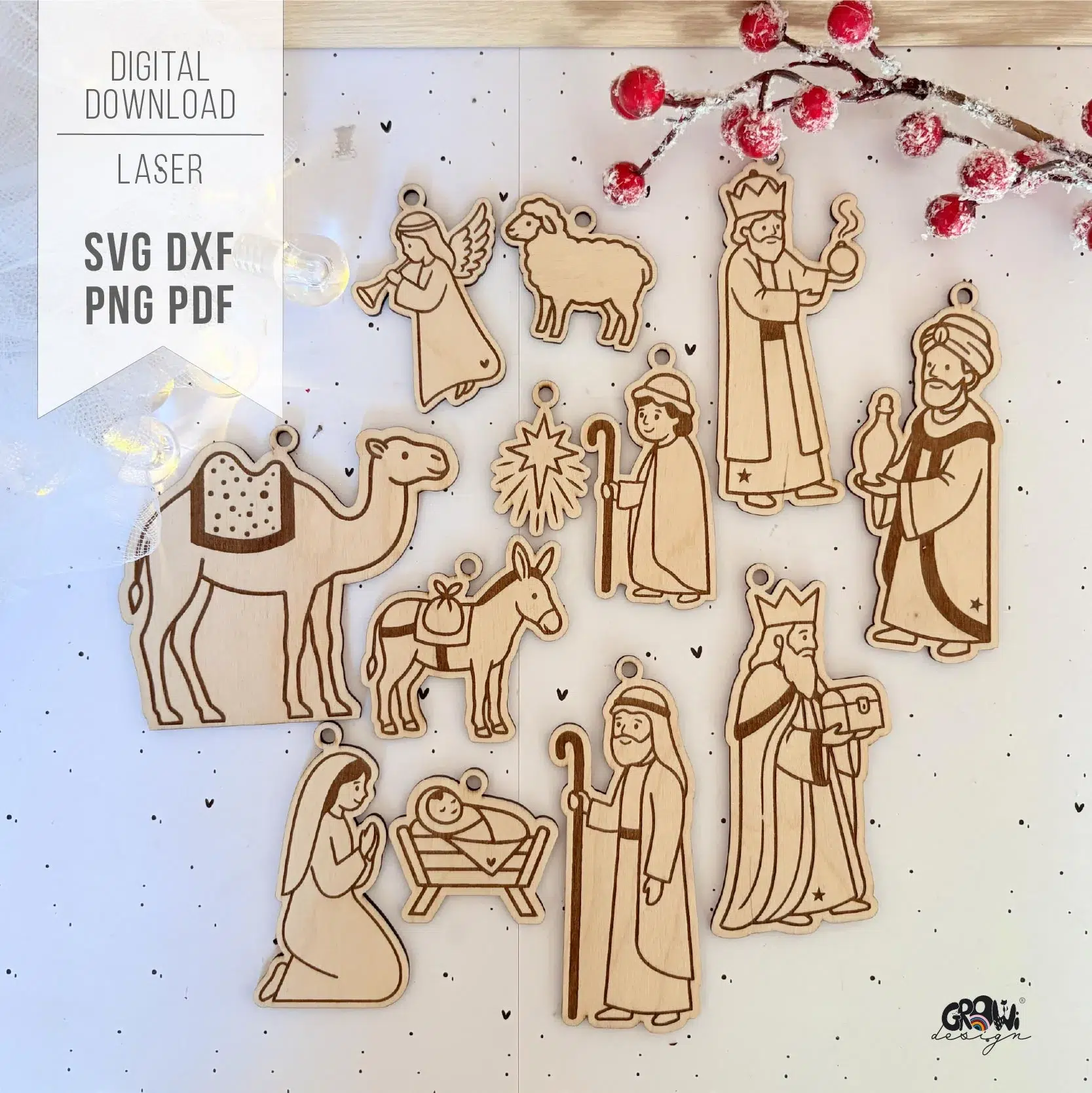 Krippenfiguren Anhänger Laserdatei