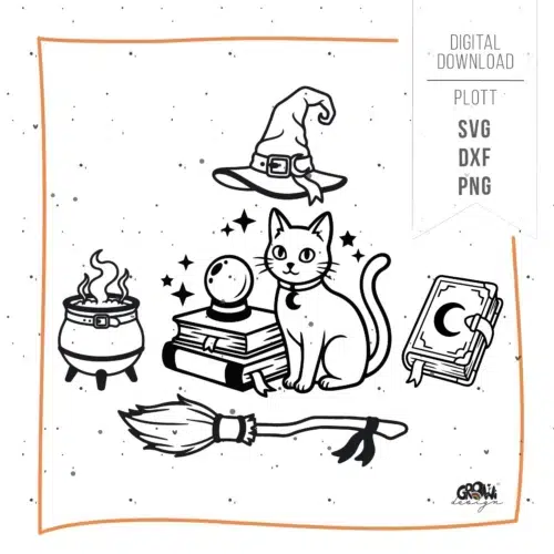 Halloween Hexenset Plotterdatei